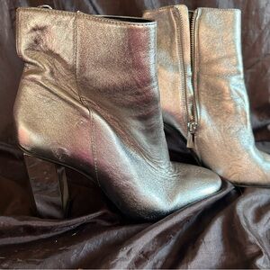 Michael Kors Silver Ankle Booties